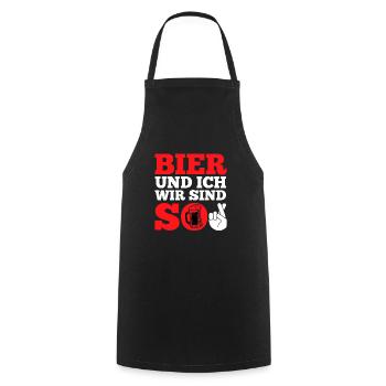 Bier und ich sind so Biertrinker Griller BBQ - Kochschürze - Schwarz - Vorne - AI Model Male 185 dark (185cm)