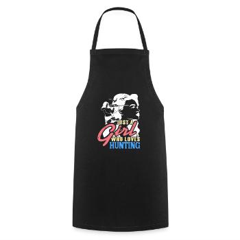 Vintage Juste une fille qui aime le t-shirt de chasse - Tablier de cuisine - noir - Devant - AI Model Male 185 dark (185cm)