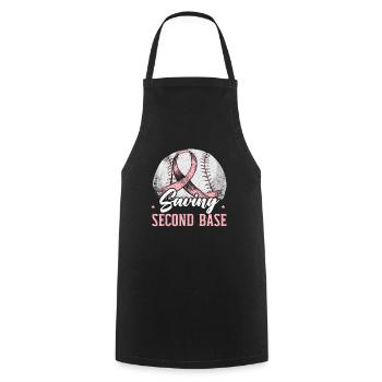 Saving 2nd Base Baseball Player Breast Cancer - Cooking Apron - black - Front - AI Model Male 185 dark (185cm)
