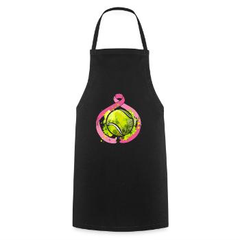 Tennis Player Breast Cancer Racquet Sports - Cooking Apron - black - Front - AI Model Male 185 dark (185cm)