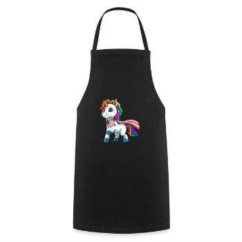 Einhorn 4. Juli - Americorn Patriotisches - Kochschürze - Schwarz - Vorne - AI Model Male 185 dark (185cm)