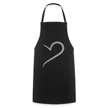 Simple Half Wise Heart - Cooking Apron - black - Front - AI Model Male 185 dark (185cm)