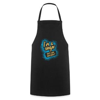 I'm singer podcast microphone - Cooking Apron - black - Front - AI Model Male 185 dark (185cm)