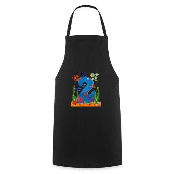 2 Geschenkidee zum Geburtstag - Kochschürze - Schwarz - Vorne - AI Model Male 185 dark (185cm)