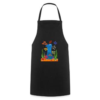 1 Geschenkidee zum Geburtstag - Kochschürze - Schwarz - Vorne - AI Model Male 185 dark (185cm)