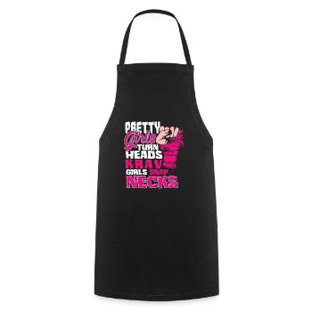 Martial Arts Self Defense Krav Maga Female - Kochschürze - Schwarz - Vorne - AI Model Male 185 dark (185cm)