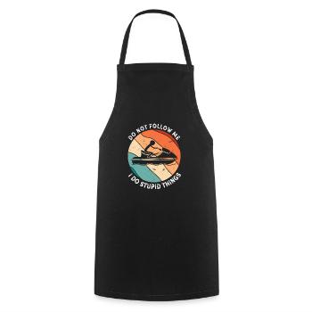 Jetski Funny Saying - Cooking Apron - black - Front - AI Model Male 185 dark (185cm)