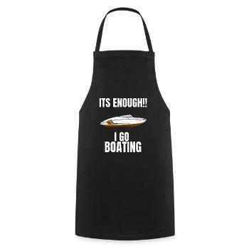 Boat Regatta . Powerboat motor yacht . Yacht Sailing - Cooking Apron - black - Front - AI Model Male 185 dark (185cm)