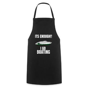 Boat Regatta . Powerboat motor yacht . Yacht Sailing - Cooking Apron - black - Front - AI Model Male 185 dark (185cm)