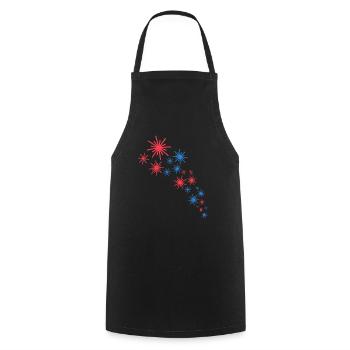 Sternenhimmel In Blau Und Rot - Kochschürze - Schwarz - Vorne - AI Model Male 185 dark (185cm)