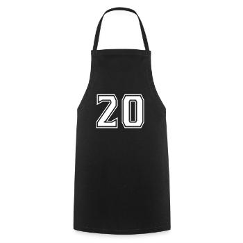 20 conception blanche - Tablier de cuisine - noir - Devant - AI Model Male 185 dark (185cm)