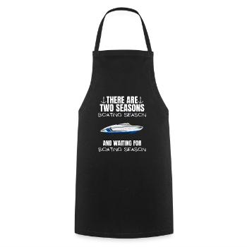 Boat Regatta . Powerboat motor yacht . Yacht Sailing - Cooking Apron - black - Front - AI Model Male 185 dark (185cm)