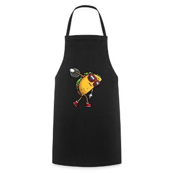 Taco Mit Sonnenbrille Wirft Diskus - Kochschürze - Schwarz - Vorne - AI Model Male 185 dark (185cm)