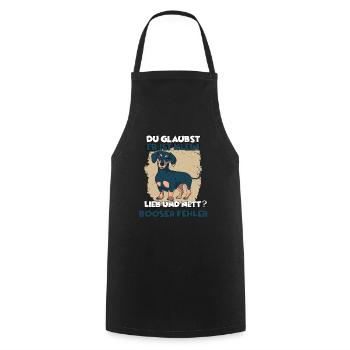 Witziges Dackel Hundehalter Geschenk Süßes Dackel - Kochschürze - Schwarz - Vorne - AI Model Male 185 dark (185cm)