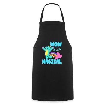 WOW C’est tellement magique Génial Licorne T-Shirt - Tablier de cuisine - noir - Devant - AI Model Male 185 dark (185cm)