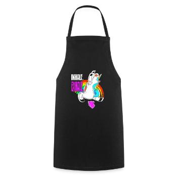 Licorne vintage INHALE. EXHALER. T-Shirt Cadeau - Tablier de cuisine - noir - Devant - AI Model Male 185 dark (185cm)