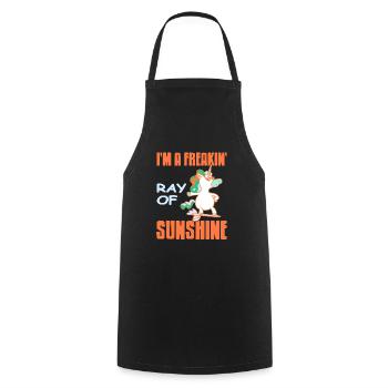 I'm A Freaking' Ray Of Sunshine Cool Unicorn - Cooking Apron - black - Front - AI Model Male 185 dark (185cm)