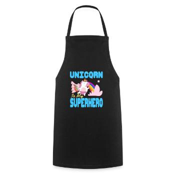 Unicorn Is My Superhero Cool Unicorn T-Shirt - Cooking Apron - black - Front - AI Model Male 185 dark (185cm)
