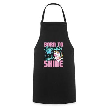 Born To Sparkle And Shine Cute Unicorn T-Shirt - Kochschürze - Schwarz - Vorne - AI Model Male 185 dark (185cm)