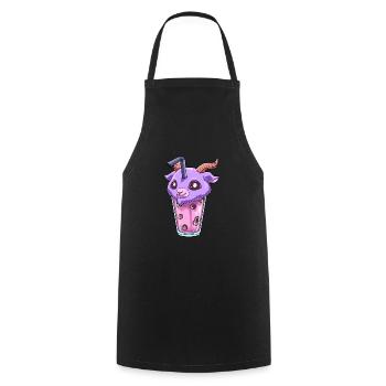 Kawaii Bubble Tea Baphomet Funny Boba Tea - Kochschürze - Schwarz - Vorne - AI Model Male 185 dark (185cm)