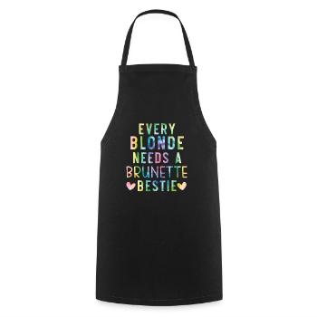 Every Blonde Needs A Brunette Bestie Blonde Hair - Cooking Apron - black - Front - AI Model Male 185 dark (185cm)