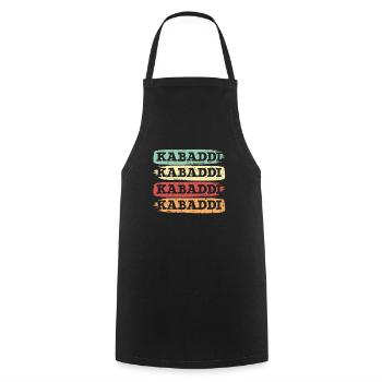 Retro Kabaddi Indian Game Team Sport Raider - Cooking Apron - black - Front - AI Model Male 185 dark (185cm)