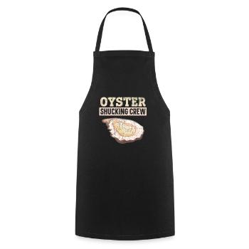 Oyster Shucking Crew Seafood Seashell Mollusc - Cooking Apron - black - Front - AI Model Male 185 dark (185cm)