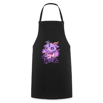 Bubble Tea Nu Goth Style - Otaku Bubble Tea - Kochschürze - Schwarz - Vorne - AI Model Male 185 dark (185cm)