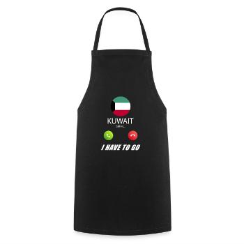 Kuwait ruft an Lusiger Flaggen Spruch - Kochschürze - Schwarz - Vorne - AI Model Male 185 dark (185cm)
