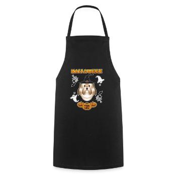 Happy Halloween I Dog Lover I Havanese - Cooking Apron - black - Front - AI Model Male 185 dark (185cm)
