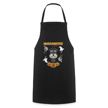 Happy Halloween I Dog Lover I Miniature Schnauzer - Cooking Apron - black - Front - AI Model Male 185 dark (185cm)