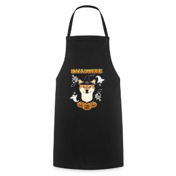 Happy Halloween I Dog Lover I Shiba Inu - Cooking Apron - black - Front - AI Model Male 185 dark (185cm)