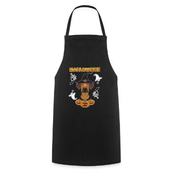 Happy Halloween I Dog Lover I Rhodesian Ridgeback - Cooking Apron - black - Front - AI Model Male 185 dark (185cm)