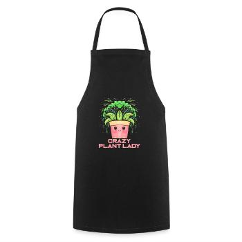 Crazy Plant Lady - Plant Lover - Kochschürze - Schwarz - Vorne - AI Model Male 185 dark (185cm)