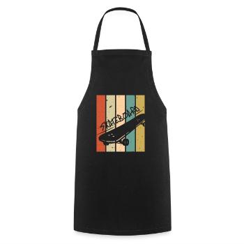 Retro Vintage Skateboard - Cooking Apron - black - Front - AI Model Male 185 dark (185cm)