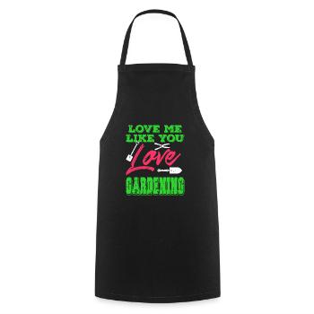 Aimez-moi comme vous aimez jardiner Vintage Drôle - Tablier de cuisine - noir - Devant - AI Model Male 185 dark (185cm)