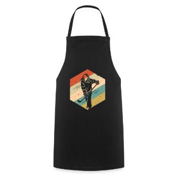 Retro Vintage Hockey sur glace Femmes Filles - Tablier de cuisine - noir - Devant - AI Model Male 185 dark (185cm)