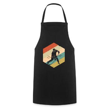 Retro Vintage Hockey sur glace Hommes Garçons - Tablier de cuisine - noir - Devant - AI Model Male 185 dark (185cm)