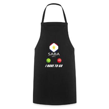 Saba calls to Lusiger flags saying - Cooking Apron - black - Front - AI Model Male 185 dark (185cm)