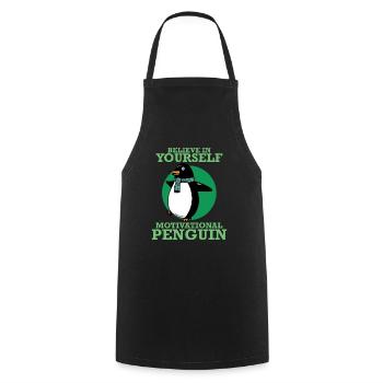 Penguin inspiriert - Kochschürze - Schwarz - Vorne - AI Model Male 185 dark (185cm)