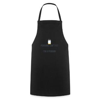Pinguin-Natur - Kochschürze - Schwarz - Vorne - AI Model Male 185 dark (185cm)