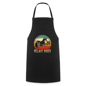 Relax Rider Rock Clothing Motorcycle Biker Vintage - Cooking Apron - black - Front - AI Model Male 185 dark (185cm)