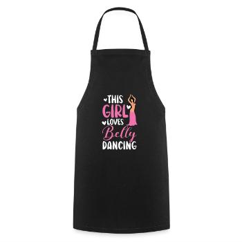 Cette fille aime la danse du ventre Shimmy Belly Dancer - Tablier de cuisine - noir - Devant - AI Model Male 185 dark (185cm)