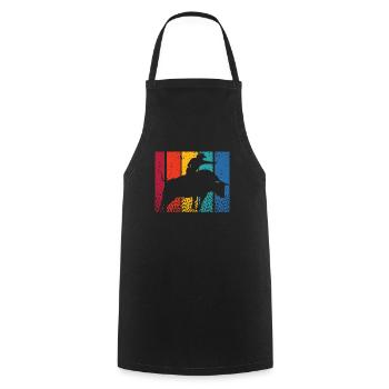 Retro Bull Rider Cowboy Western Rodeo Bull Riding - Cooking Apron - black - Front - AI Model Male 185 dark (185cm)