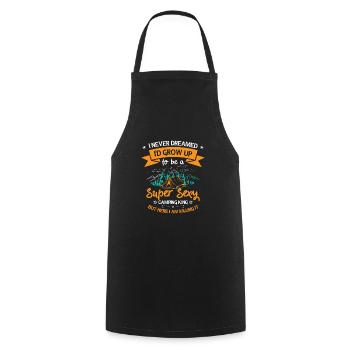 Camping Camper Outdoor Mountain Camping Place - Cooking Apron - black - Front - AI Model Male 185 dark (185cm)