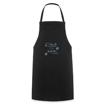 Liebevolle Hundedame September Geburtsmonat - Kochschürze - Schwarz - Vorne - AI Model Male 185 dark (185cm)