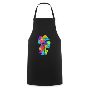 Cueillette de champignons colorées Party - Tablier de cuisine - noir - Devant - AI Model Male 185 dark (185cm)