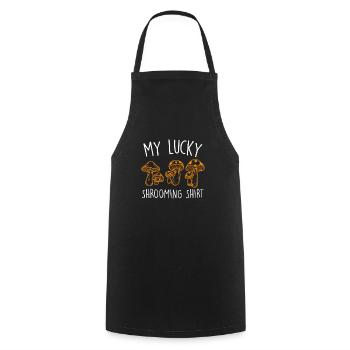 My Lucky Shrooming Shirt - Cooking Apron - black - Front - AI Model Male 185 dark (185cm)