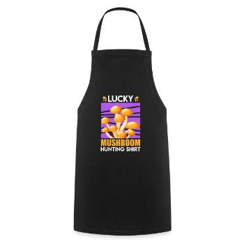 Cueilleur de champignons Lucky Mushroom Hunting - Tablier de cuisine - noir - Devant - AI Model Male 185 dark (185cm)