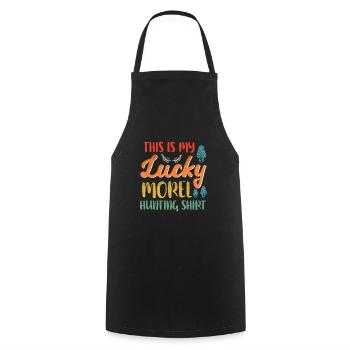 Morel Hunting Shirt Mushroom Picker - Cooking Apron - black - Front - AI Model Male 185 dark (185cm)